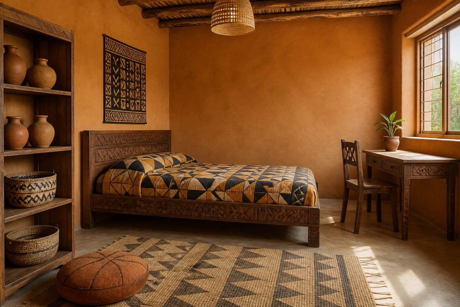Children’s room with geometric patterns