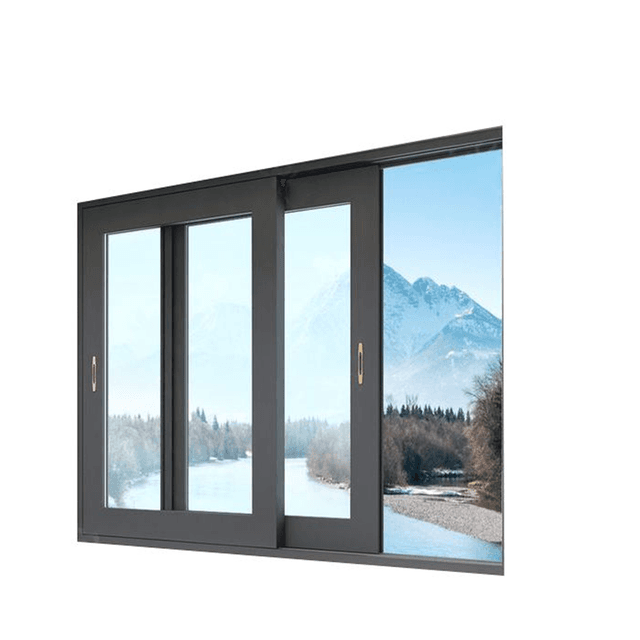 Aluminium sliding window in a kitchen opening