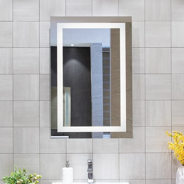 Anti-fog bathroom mirror with built-in demist pad and touch switch, view 2