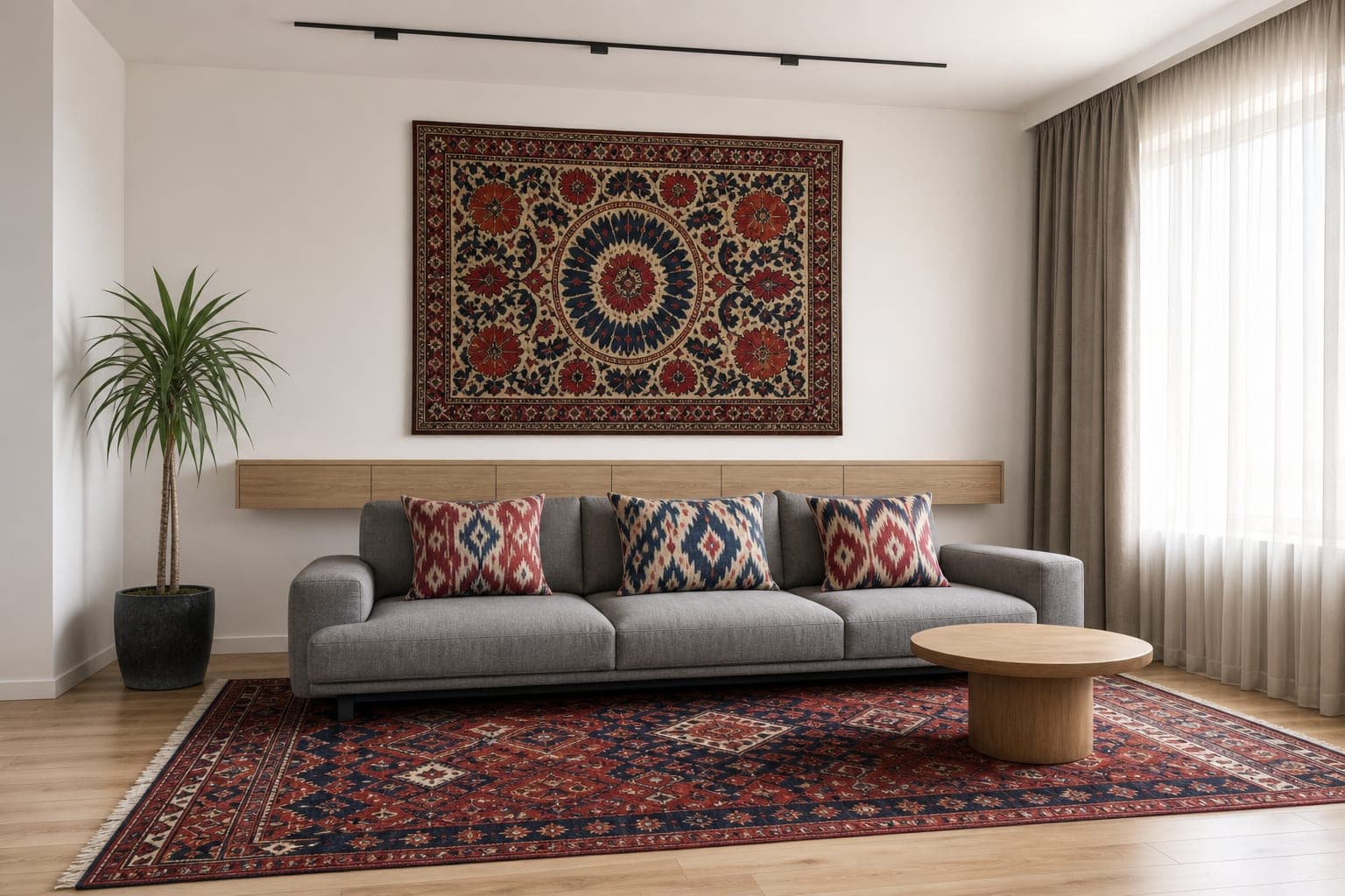 Living room, post-Soviet modern