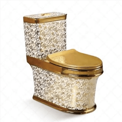 Coloured designer toilet with a decorative glazed finish