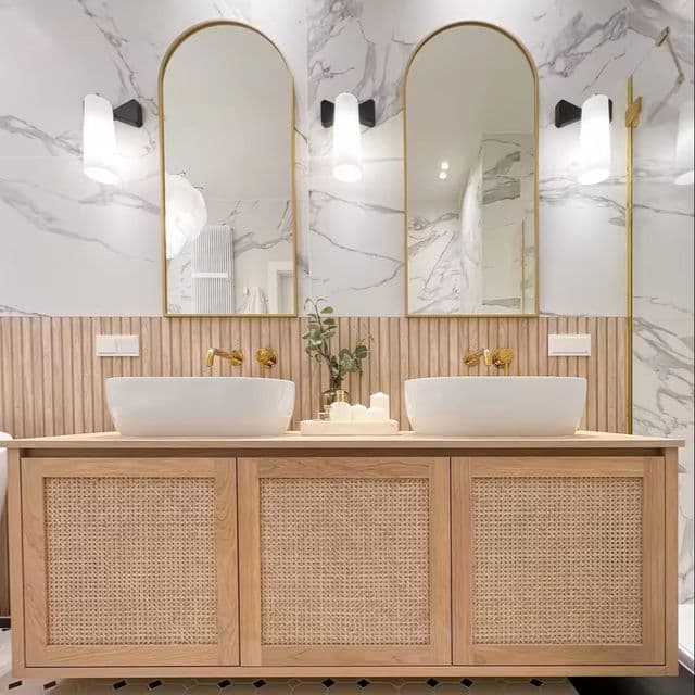Double vanity with two basins on one lengthened wall-hung carcass, view 2