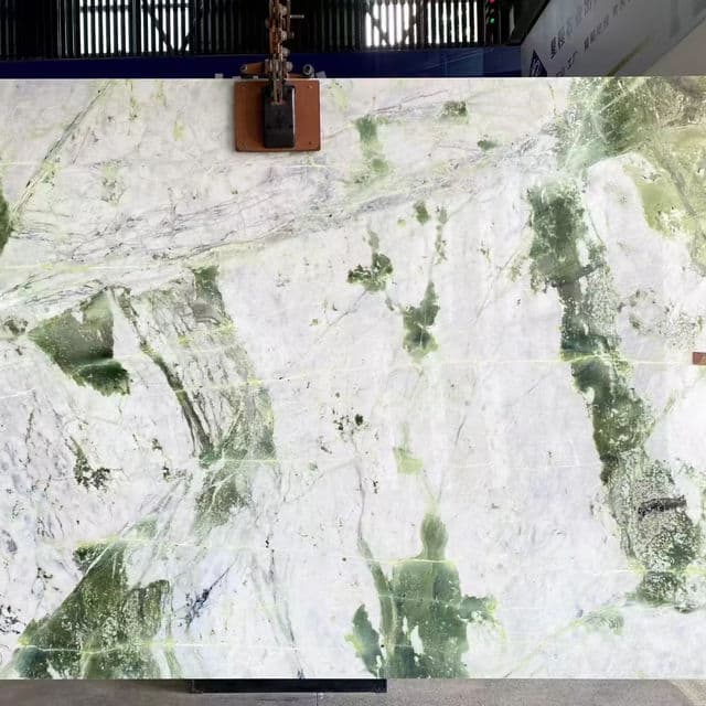 Green veined marble slab