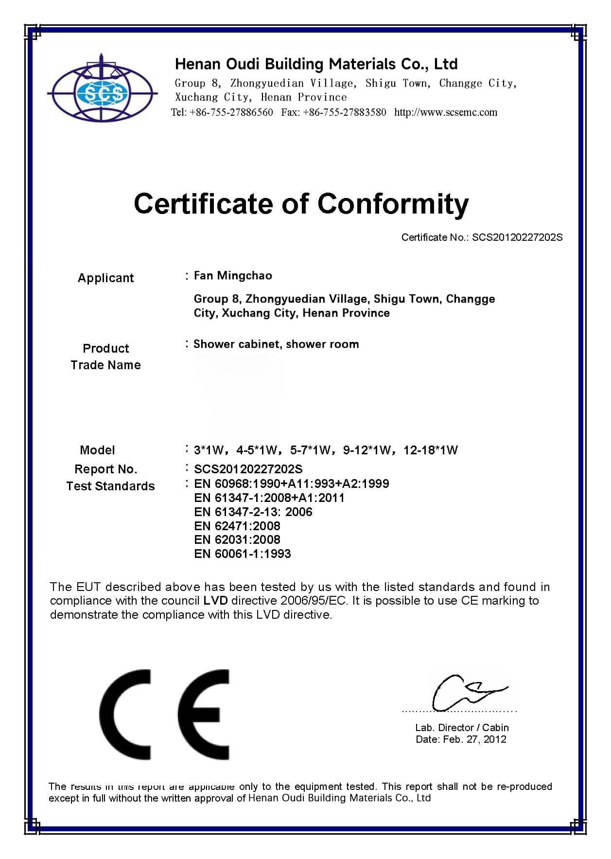 CE Certificate