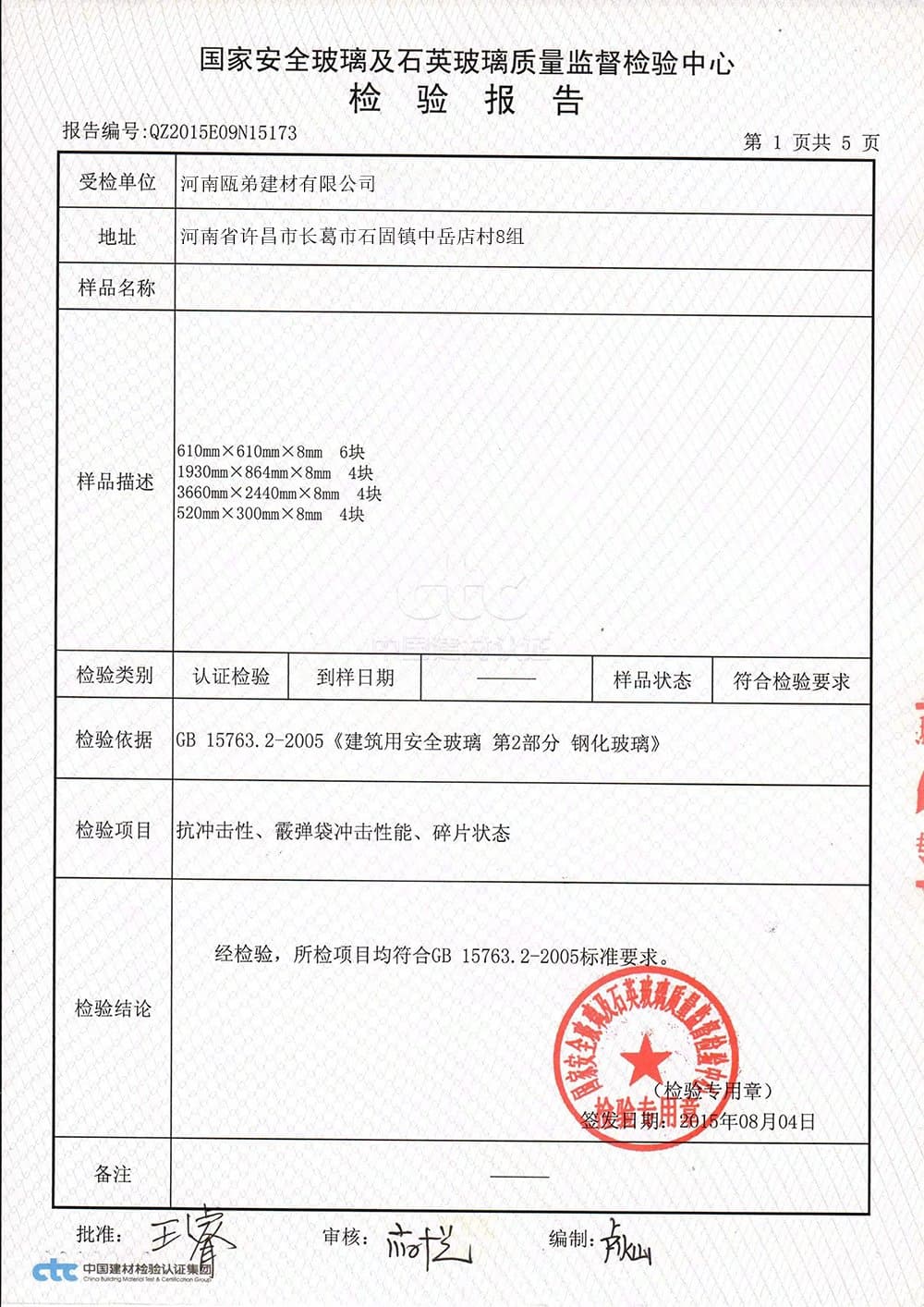 Impact Resistance Test (Tempered Glass)