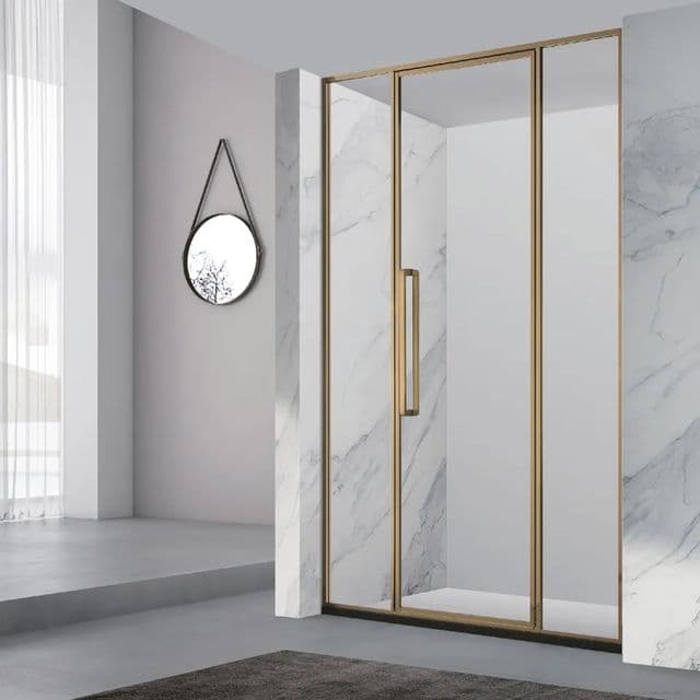 Complete shower cabin with acrylic tray, back panels and sliding door, view 2