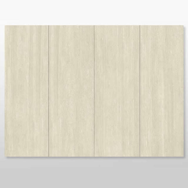 Sintered stone slab in a pale stone finish