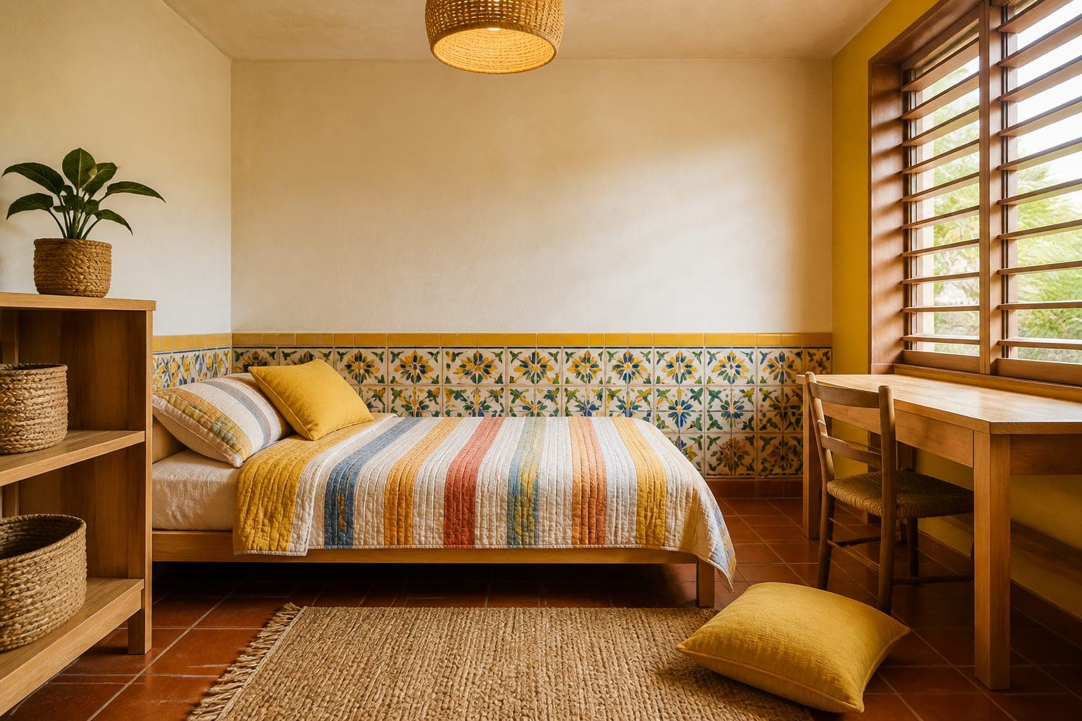 Children’s room in bright tropical colours