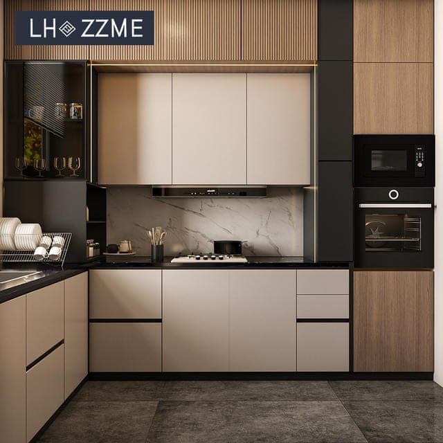 Modern open-plan villa kitchen