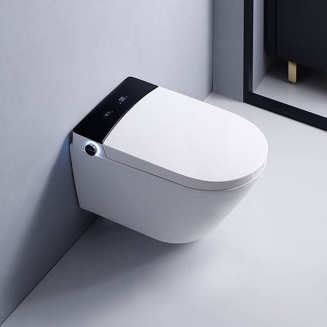Wall-hung smart toilet with a concealed cistern and an integrated electronic control panel