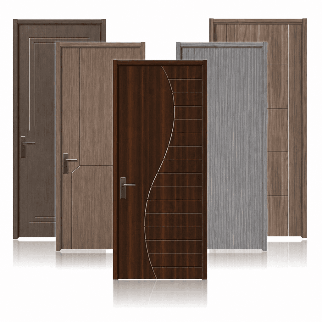Interior doors in a range of timber and grey finishes