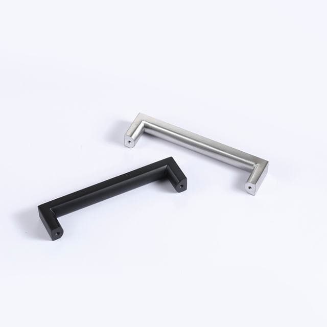 Matte black and aluminium bar pulls for kitchen cabinets
