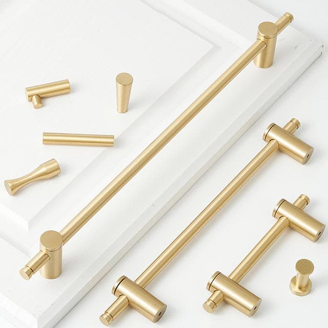 Gold bar pull and knob set for kitchen cabinets
