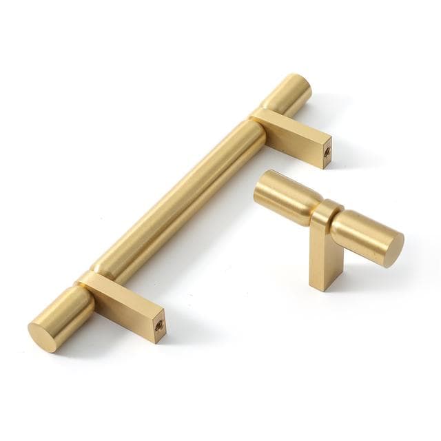 Brushed gold T-bar cabinet pulls